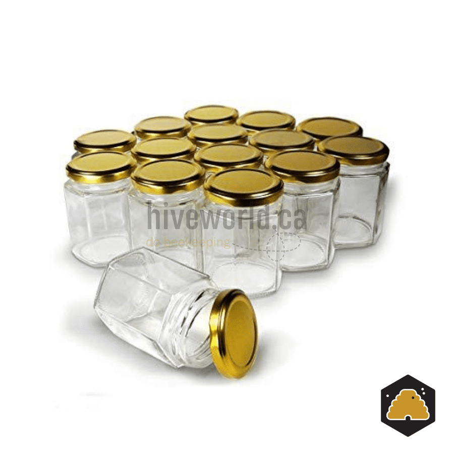 Hex Honey Jars - 12oz (case of 12 - no lid)